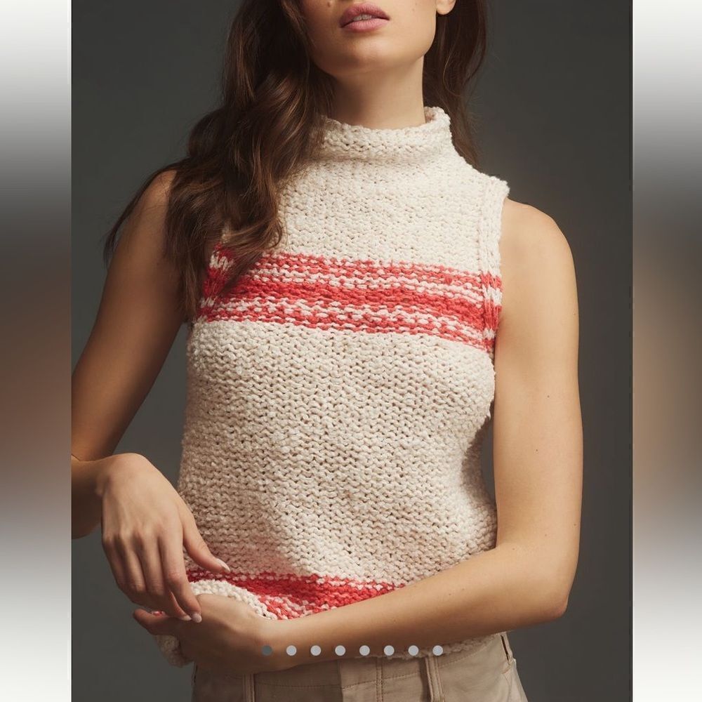 Pilcro Nautical Mock-neck Keyhole Sweater Top